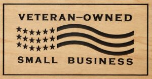 Wooden Veteran Owned Small Business Sign